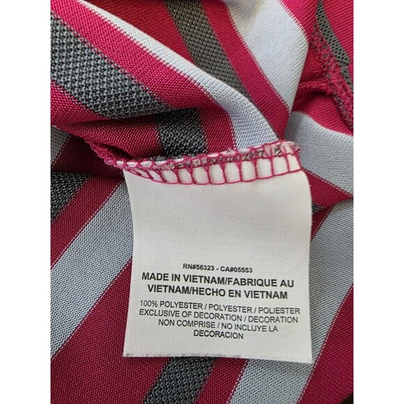 Mens Nike Golf Performance Dri Fit Hot Pink Grey Striped Polo Shirt XL Swoosh - Picture 5 of 9